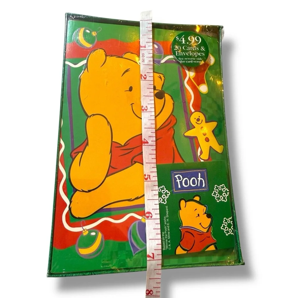 Vintage 1999 Winnie the Pooh Gingerbread 20 Christmas Cards & Envelopes Unopened